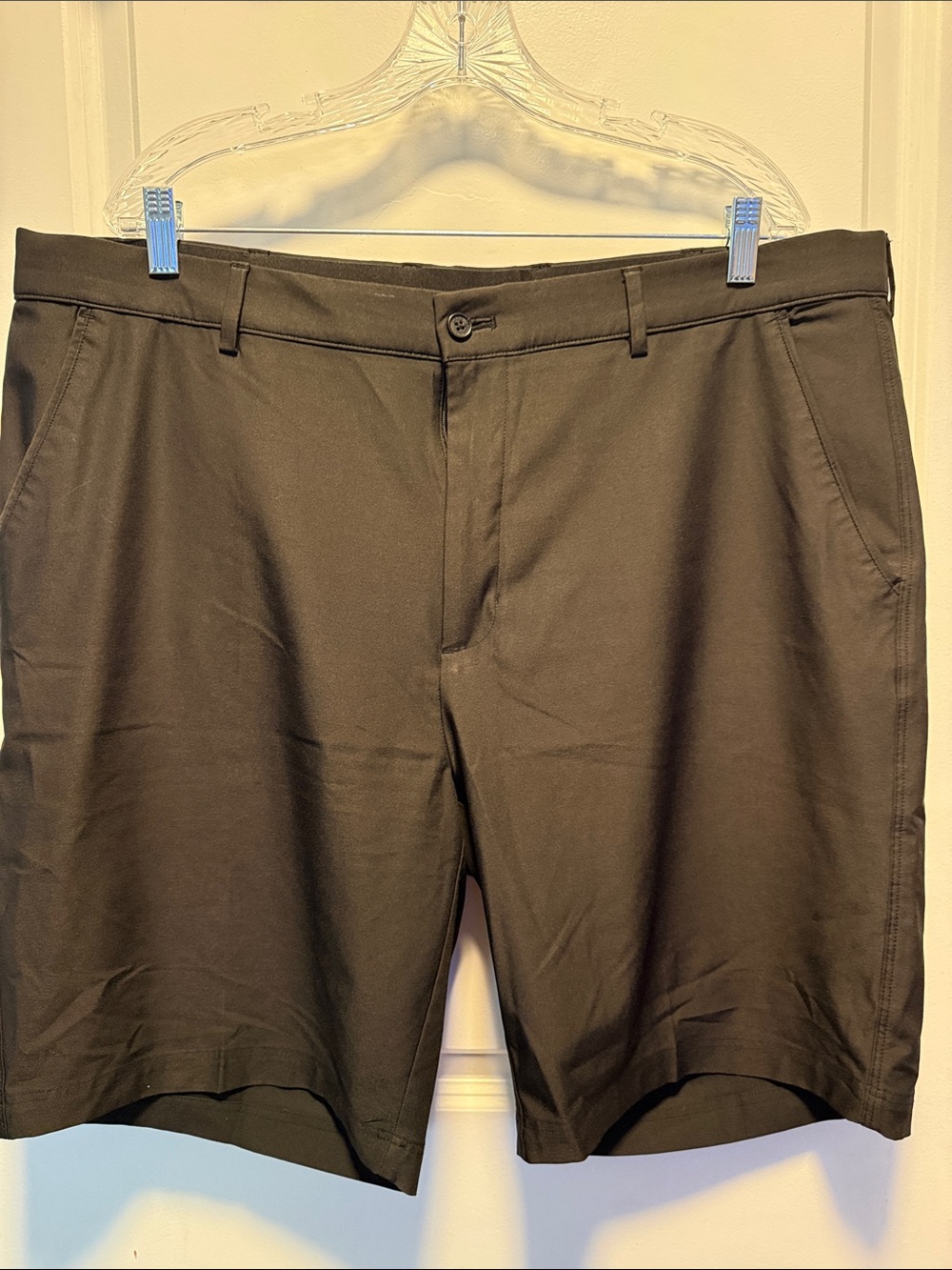 Greg Norman Collection Black Flat-Front Performance Shorts